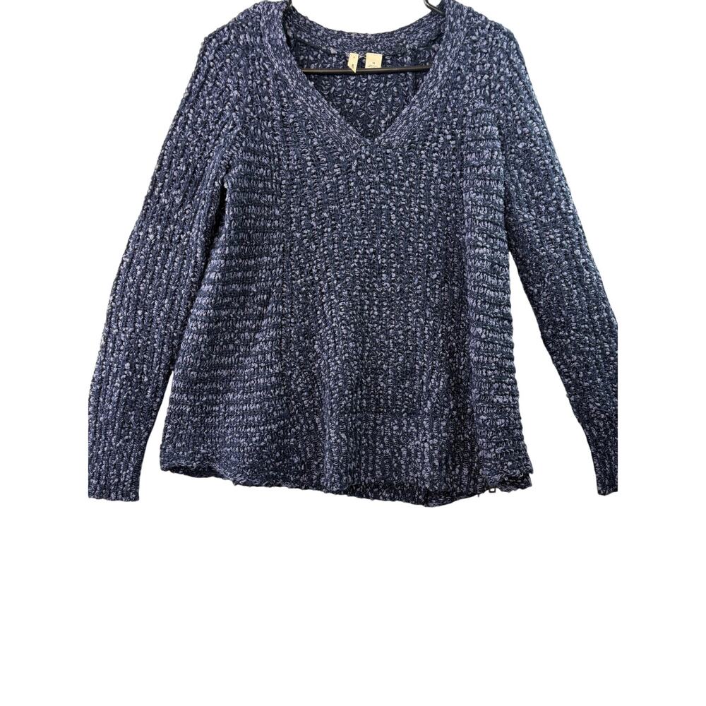 Anthropologie Moth Navy Zipped Stitch Wool/Alpaca Blend Sweater – Size XS